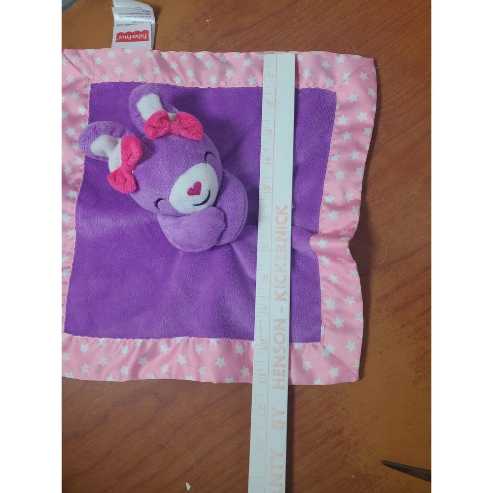 Fisher Price‎ Baby Lovey Plush Bunny Rabbit Purple Pink Stars Satin